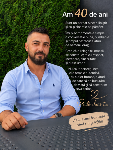 Barbat de 40 de ani, caut o doamna pentru relatie serioasa,  casatorie